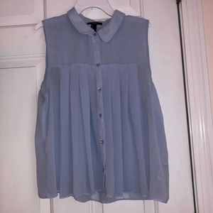 Periwinkle Forever 21 Pleated Blouse Size Large